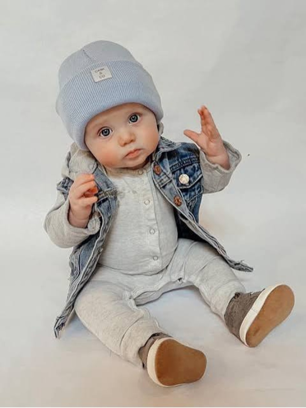 Little Bipsy Light Gray Snap-Front Baby Romper